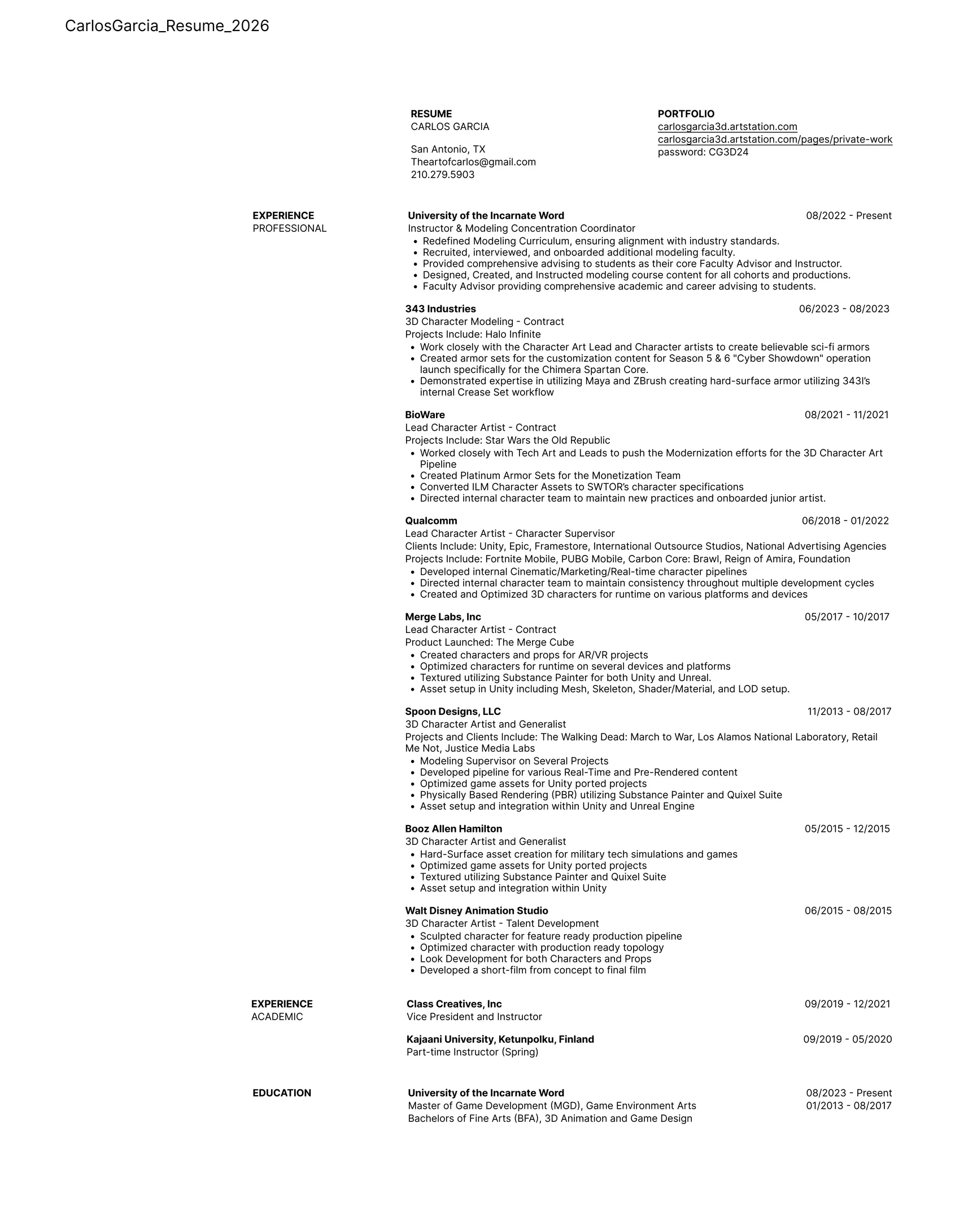 Carlos Garcia Resume